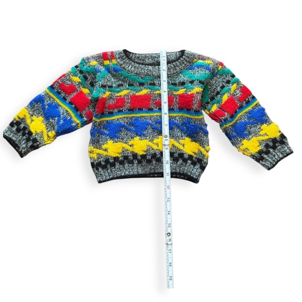 Children’s 90’s Vintage Multicolor Knit Barrel Sweater/Jumper - Picture 2 of 6